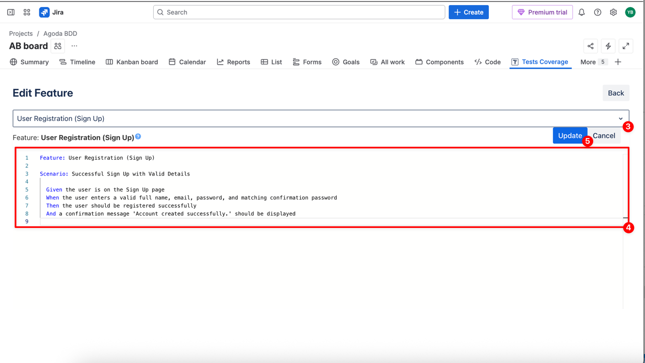 Update Feature File